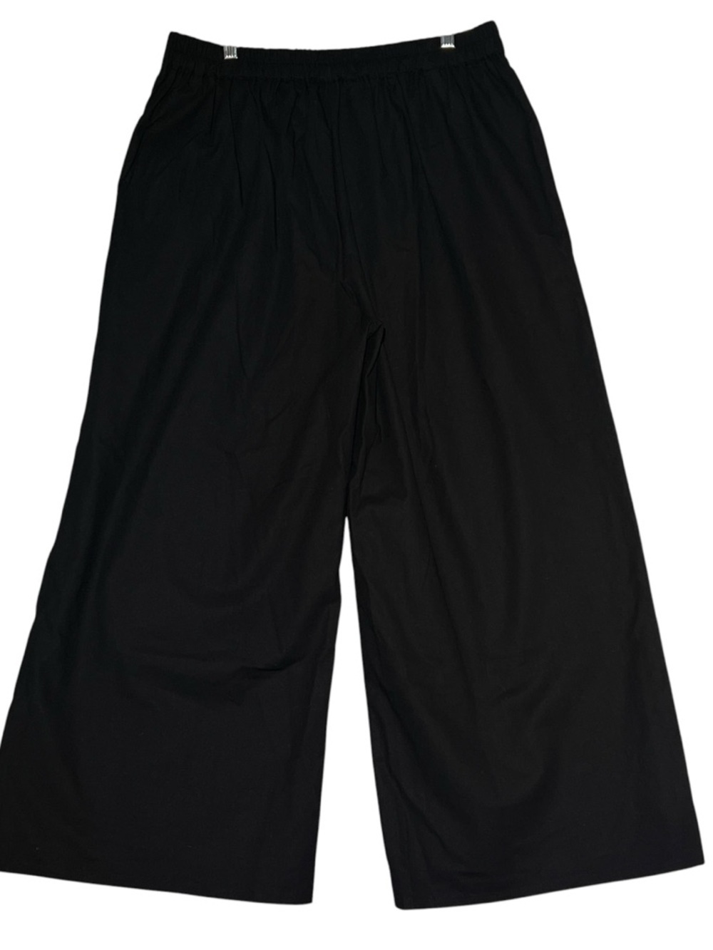 BUDDHA STONES Black Wide Leg Cotton Linen Trousers High Waist Women XXXL 3XL NEW - Picture 3 of 14